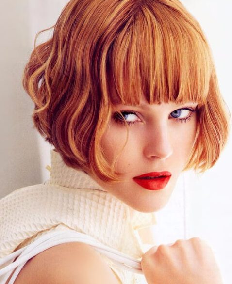 el jengibre asimétrica cortes de pelo corto para el cabello grueso