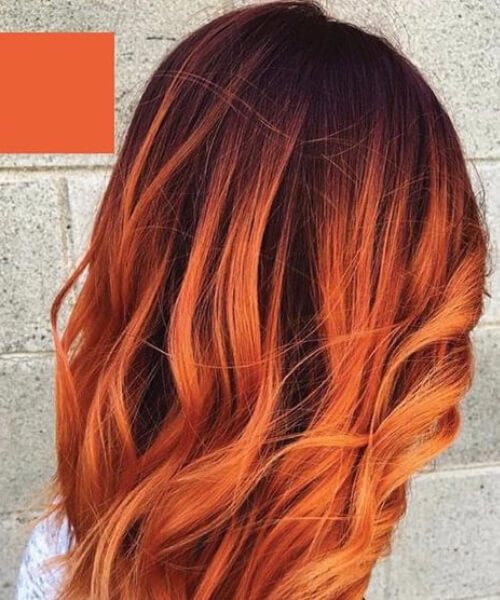 crepúsculo rojo naranja balayage el pelo corto