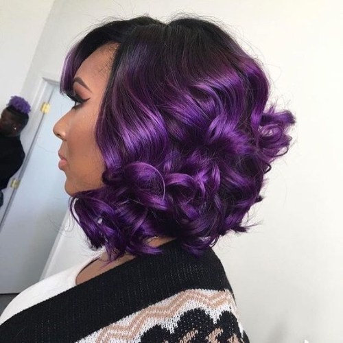 imperial purple bob peinados para las mujeres negras