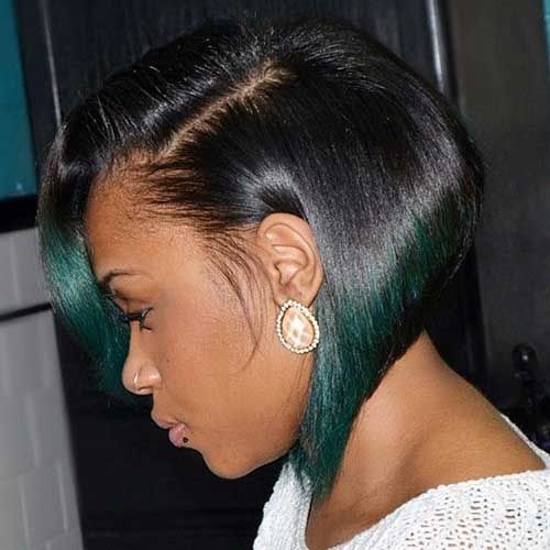 verde ombre bob peinados para las mujeres negras
