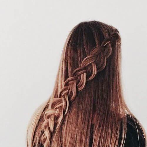 diagonal fishtail braid peinados para el pelo largo