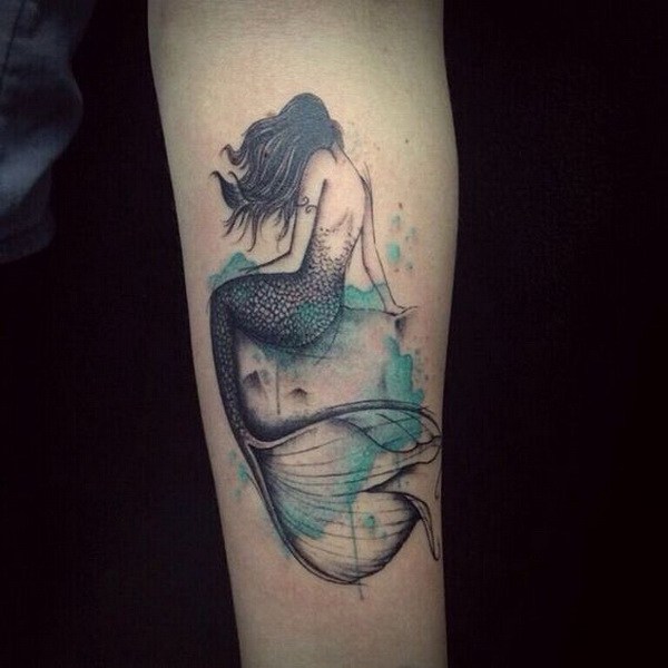 Espectacular Acuarela y Tatuaje de Sirena. 