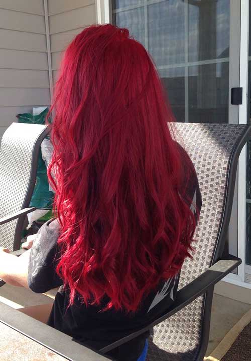 Peinados rojos largos 