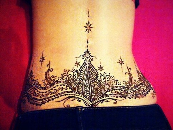 Henna Lower Back Tattoo. 