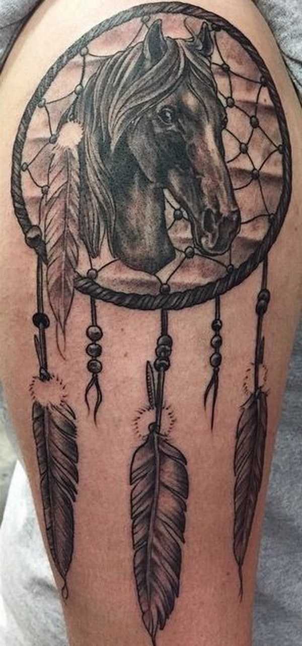 Dream catcher horse tattoo. 