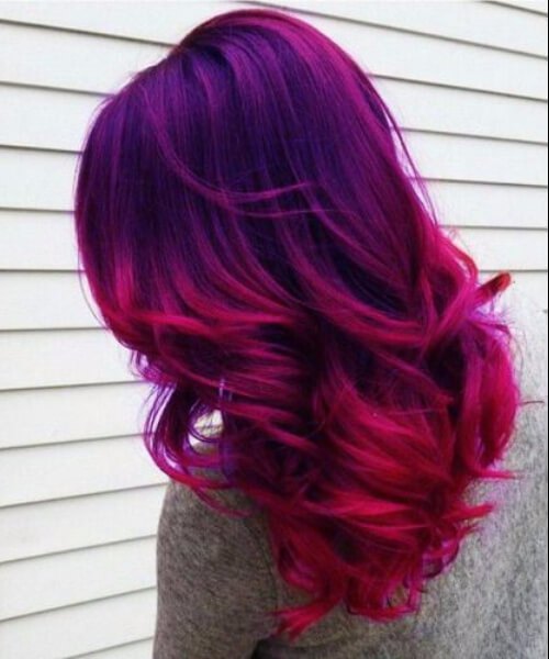 rosa violeta púrpura ombre pelo 