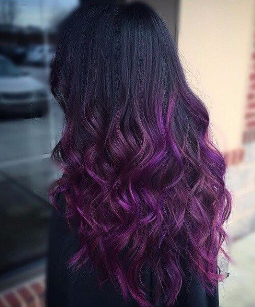 50 increíbles ideas de cabello púrpura Ombre