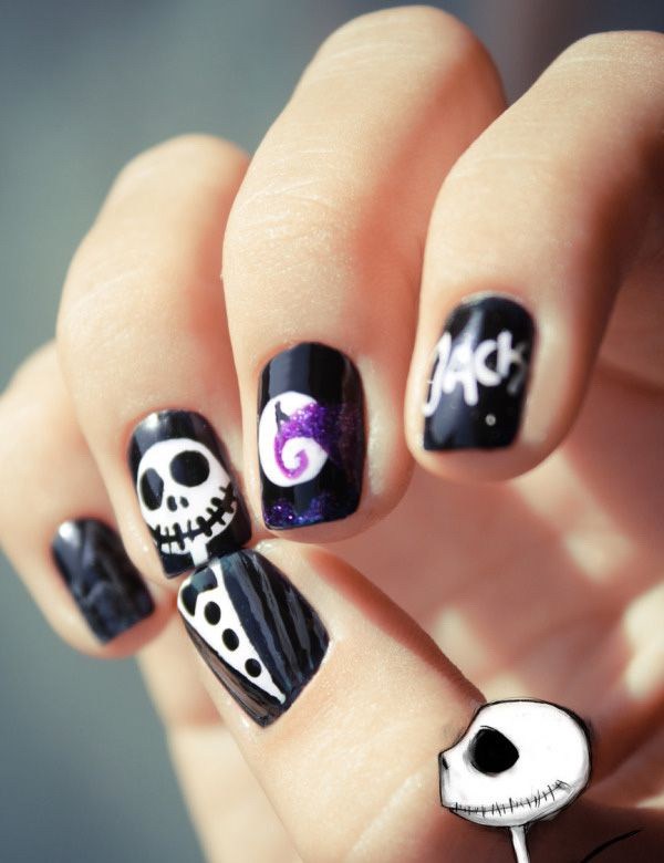 Ideas de arte de uñas de Halloween. 