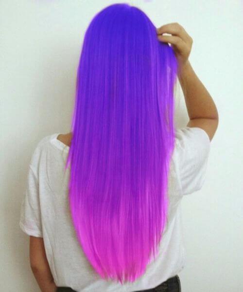 neón púrpura ombre pelo 
