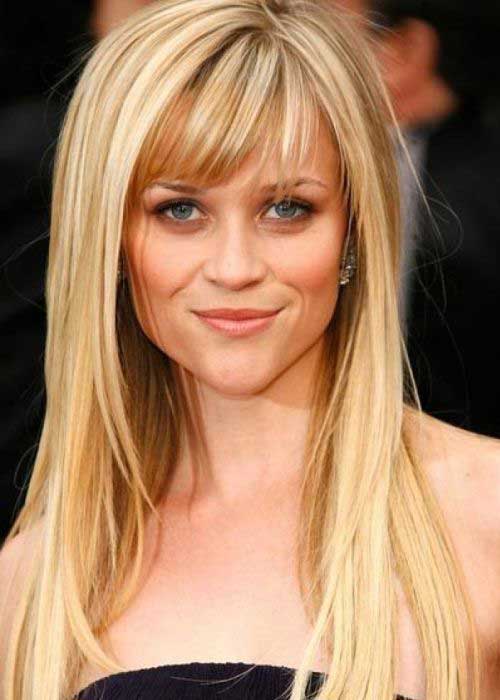 Thin Long Hairstyles with Bangs Imágenes 