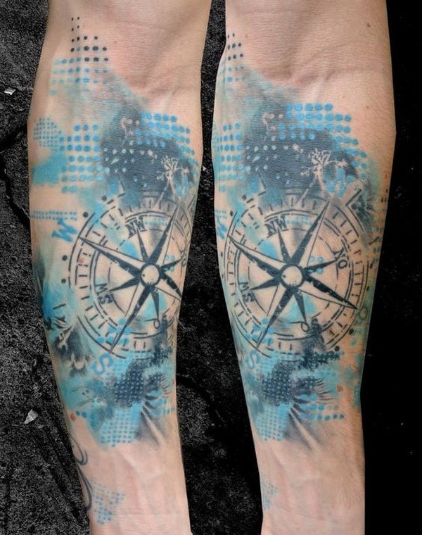 Awesome Compass Tattoo para hombres. 