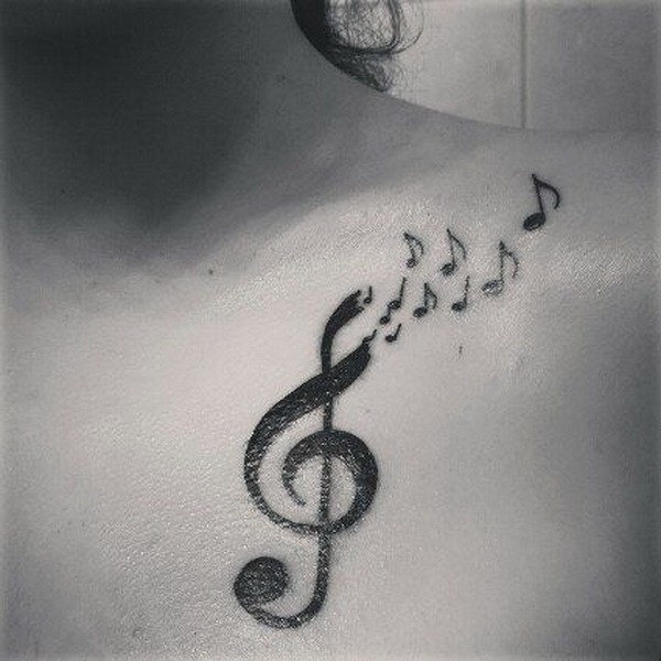 Musical Collar Hueso Tatuaje. 