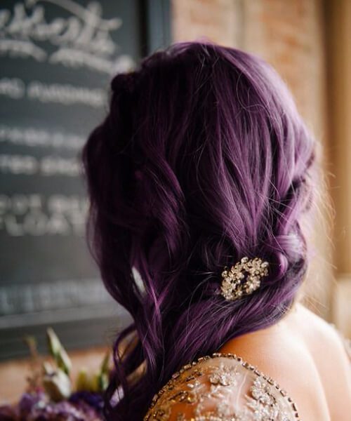 color de pelo de ciruela de pelo de princesa púrpura profundo 