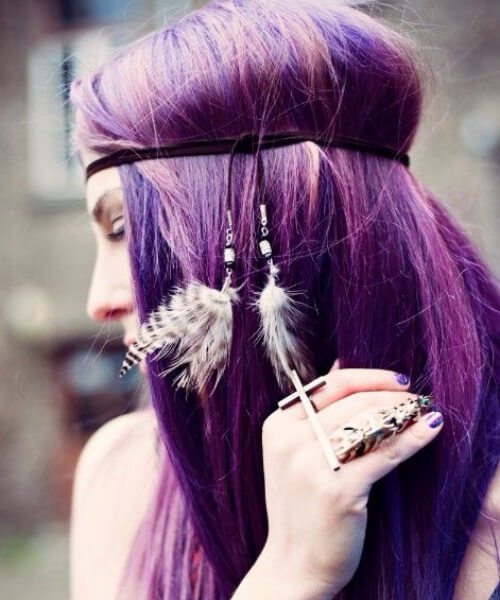 pelo púrpura ombre peinado alternativo 