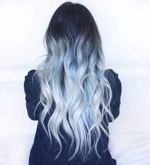 cabello ombre azul hielo 