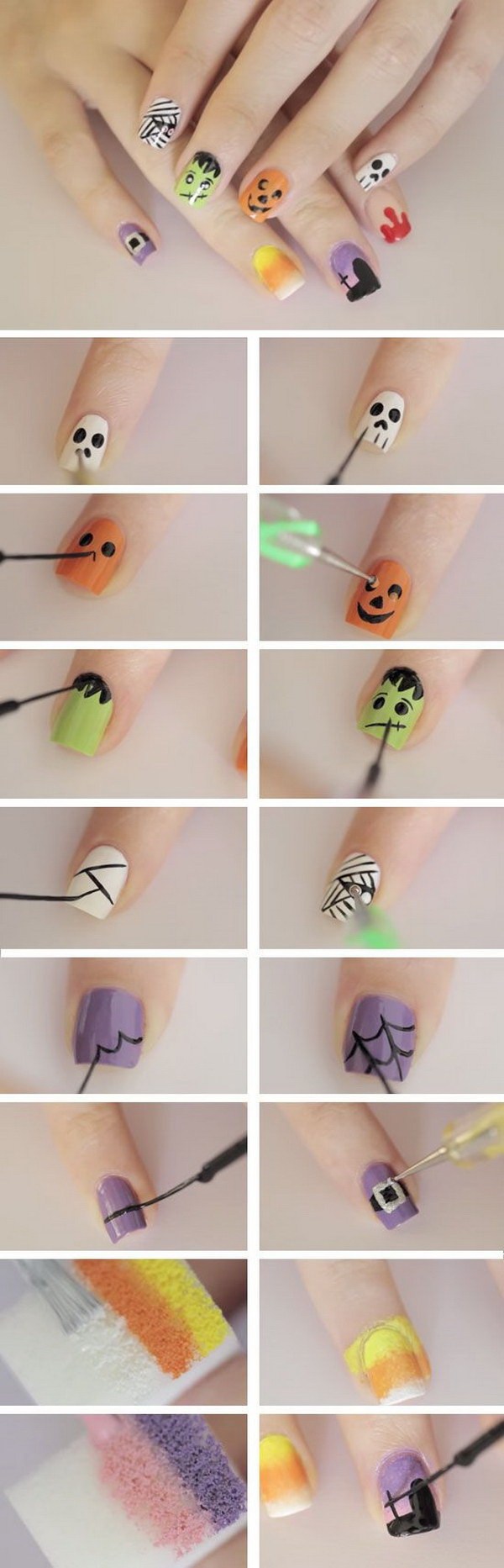 Ghoulish Halloween Nails para niños. 