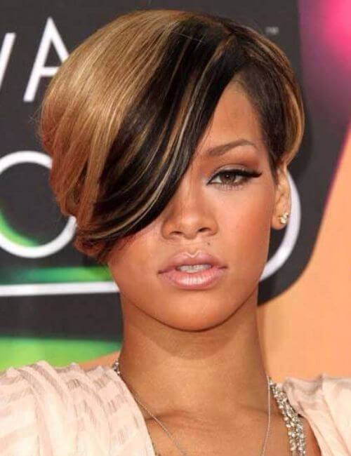 Rihanna peinados cortos para mujeres negras 
