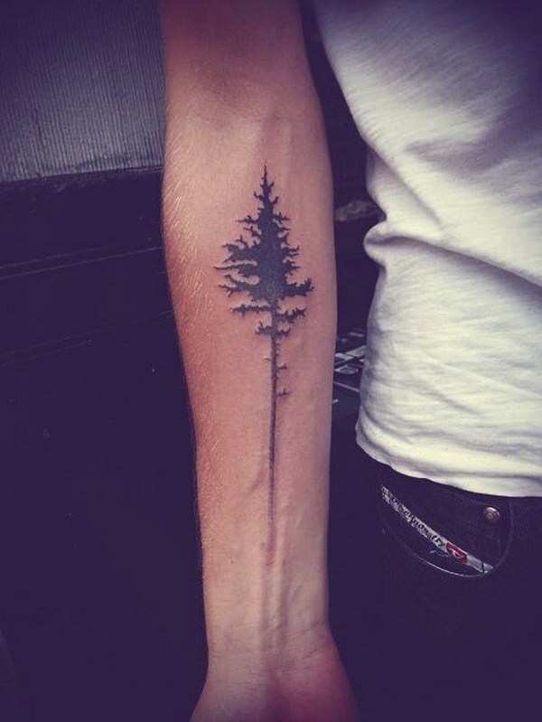 Tatuaje de árbol minimalista en el antebrazo. ¡Qué idea genial de diseño de tatuaje!  Me encanta!  Este será mi próximo diseño de tatuaje.  a través de https://forcreativejuice.com/awesome-forearm-tattoo-designs/ 