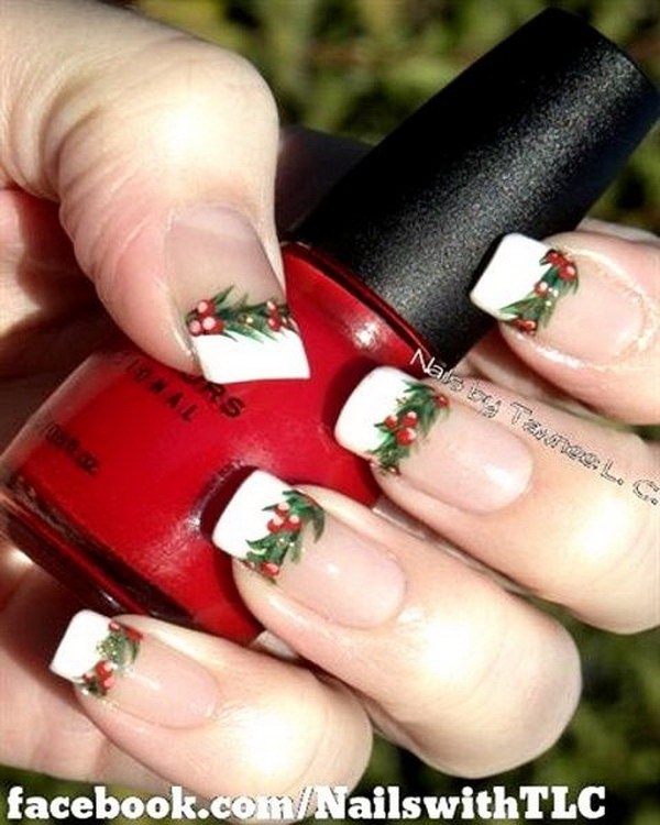 Mistletoe Christmas Nail Art. 
