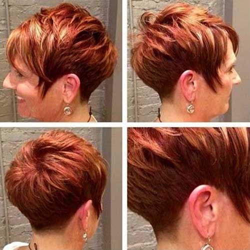 Red Dramatic Highlighted Short Pixie 