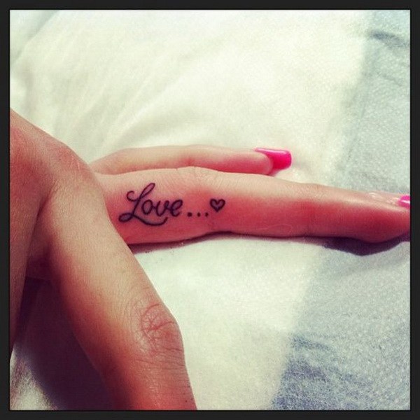 Love Finger Tattoo Design. 