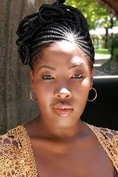 Micro Braids Updo Hairstyles para mujeres negras 
