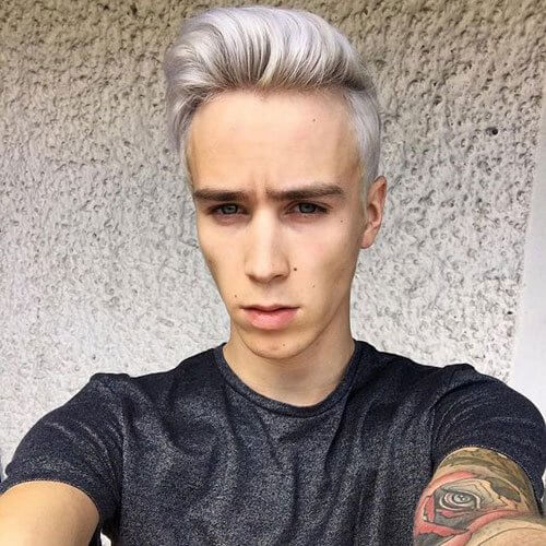 Silver Blonde Hairstyles para hombres 