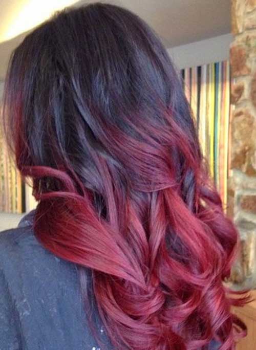 Peinados Ombre negro-rojo 