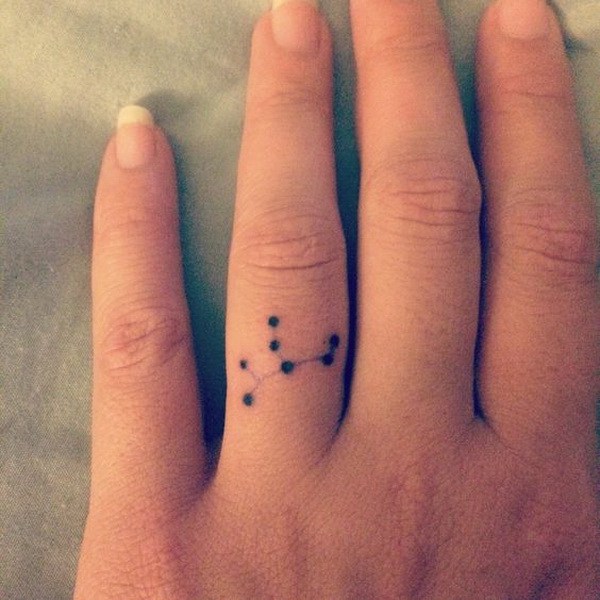 Constellation Finger Tattoo Design. 