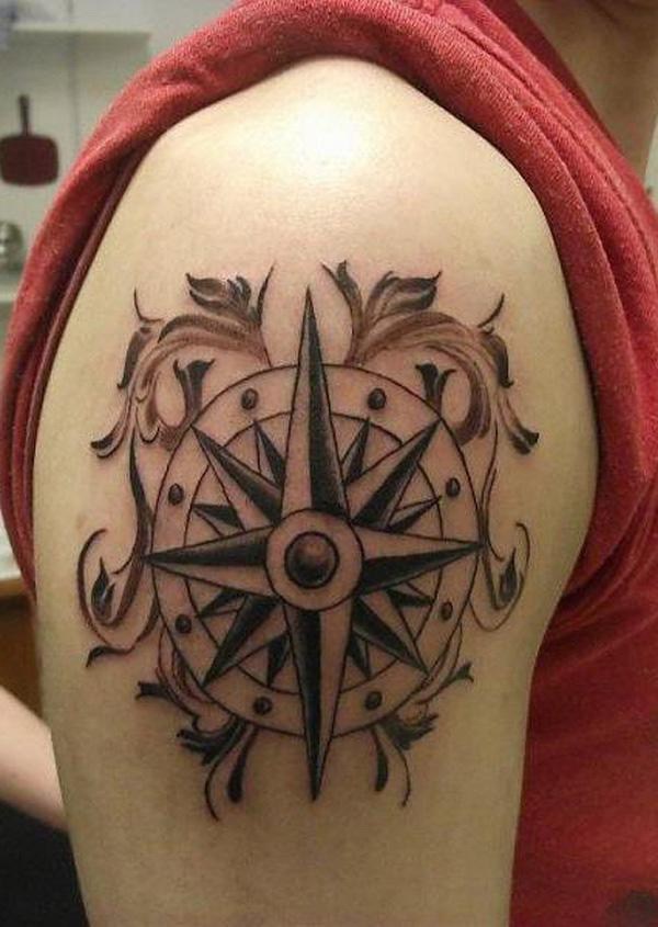 Compass Tattoo en la manga para hombres. 