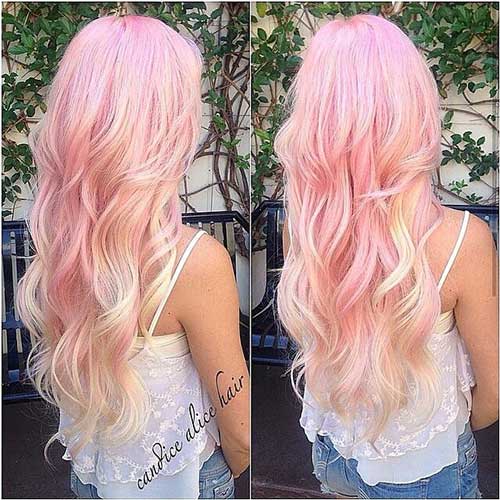 Color de cabello rubio rosado 