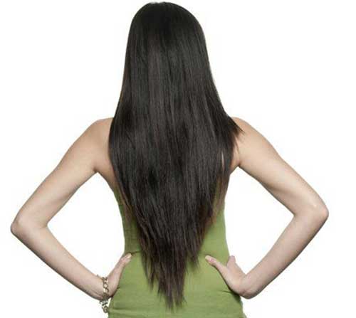 Vista en forma de V de pelo largo con forma de V 