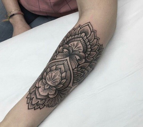 Lotus Mandala Pattern Tattoo. 
