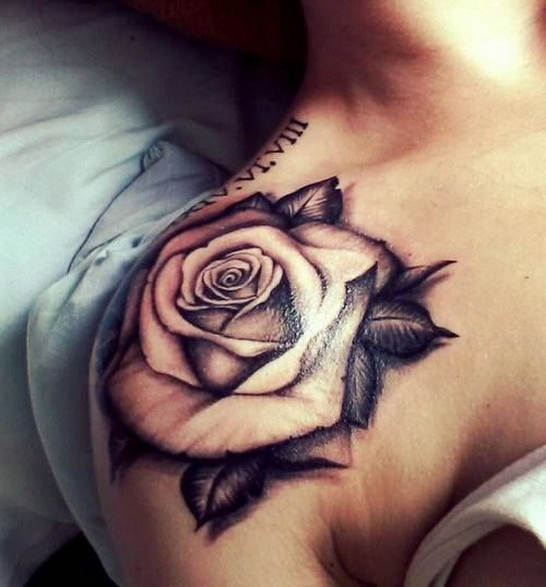 Rose Flower Hombro Tatuaje. 