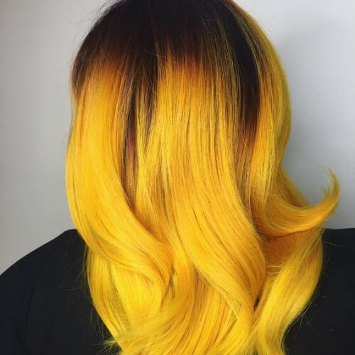 cortes de pelo de color amarillo girasol 