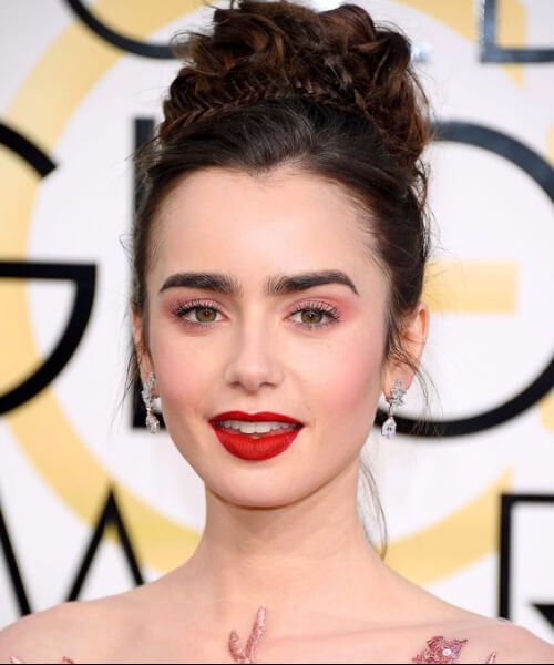 lilly collins prom updos 
