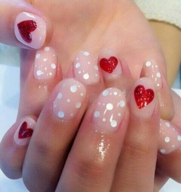 Girly Valentine's Nail Design. 