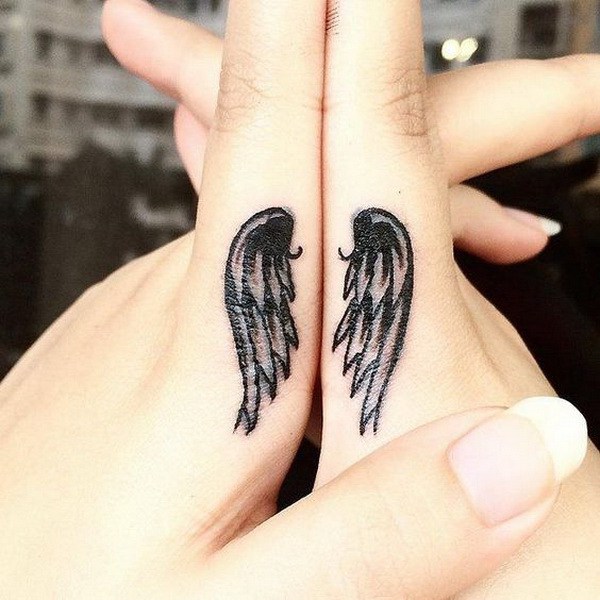 Sister Bond Finger Tattoo Design. 