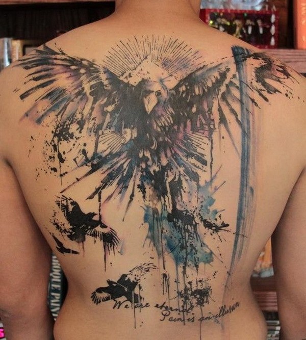 Tatuaje abstracto de Angel and Crows. 
