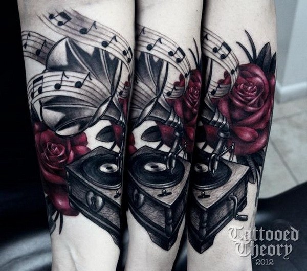 increíbles tatuajes de música. 