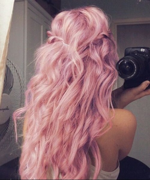 cabello sirena rosa 