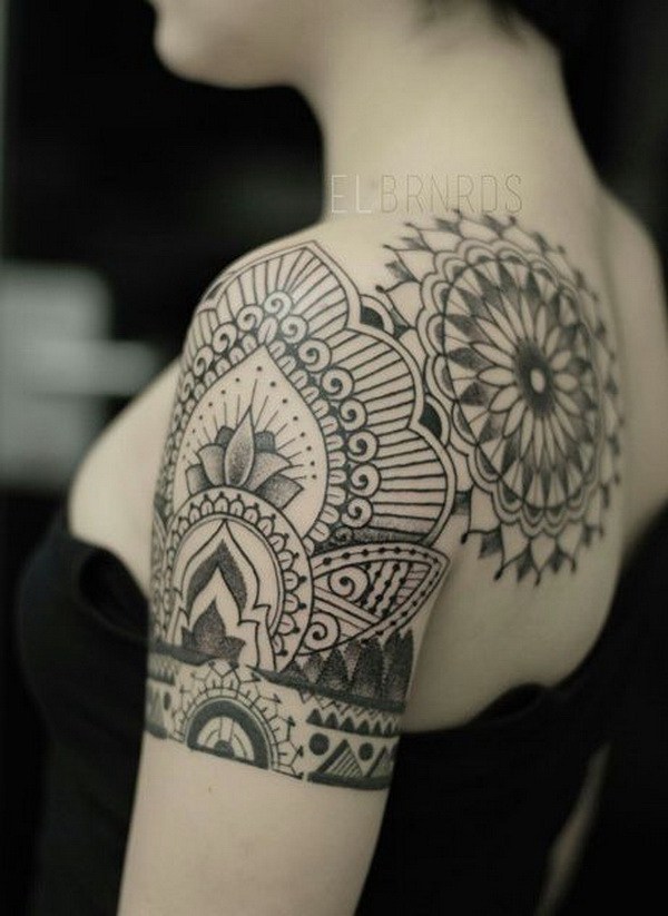 Mandala Shoulder Tattoo Design. 