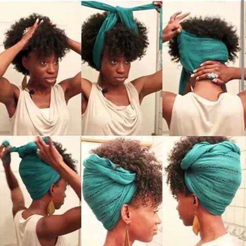 Mejor peinado afro natural con bufanda 