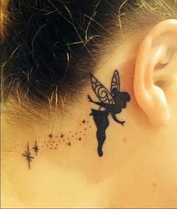 Tinker Bell Ear Tattoo Design. 