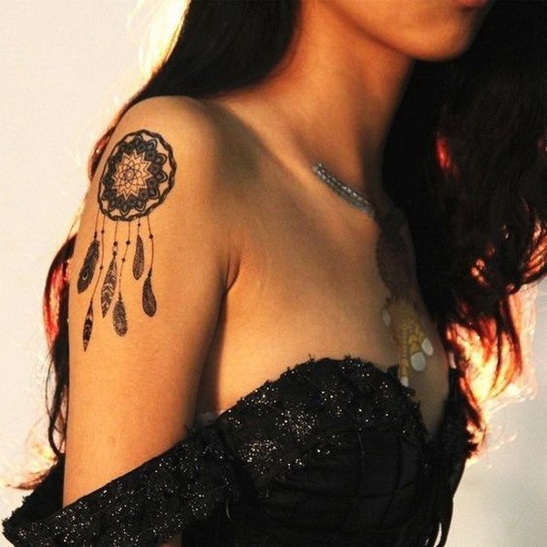 Mandala dream catcher tattoo design. 