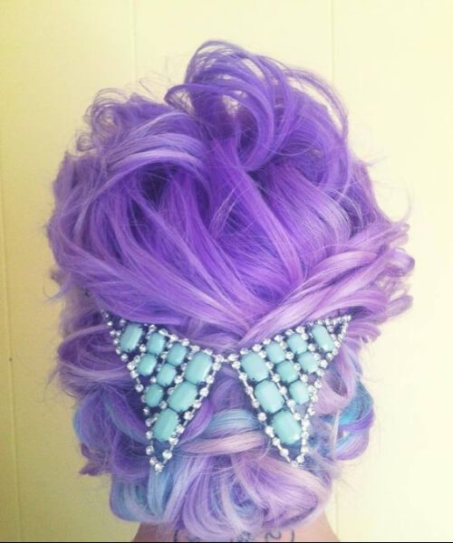 pieza de cabello púrpura turquesa ombre pelo 