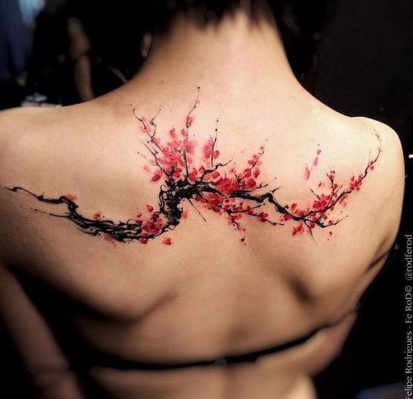 Flor de cerezo, nuevo, tatuaje 