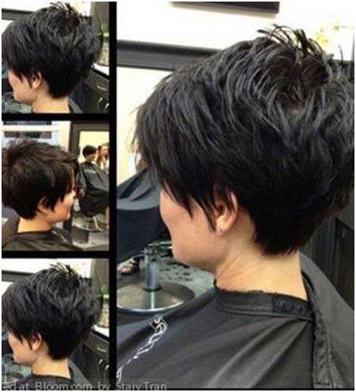 Corte de pelo largo Pixie para cabello grueso-19 