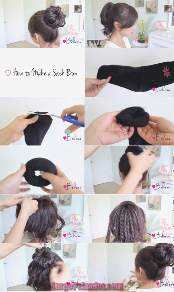 Cómo-hacer-un-calcetín-Bun-Step-by-Step-Tutorials
