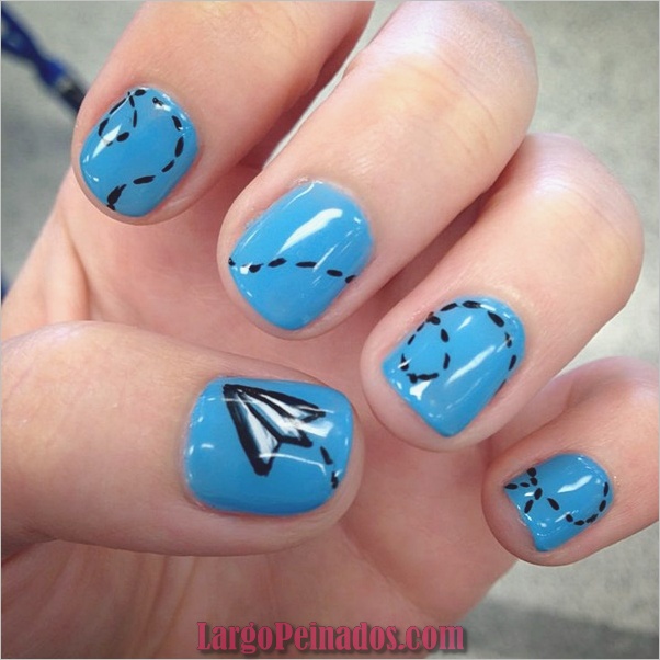 Ideas y diseños de arte de uñas azules (3)